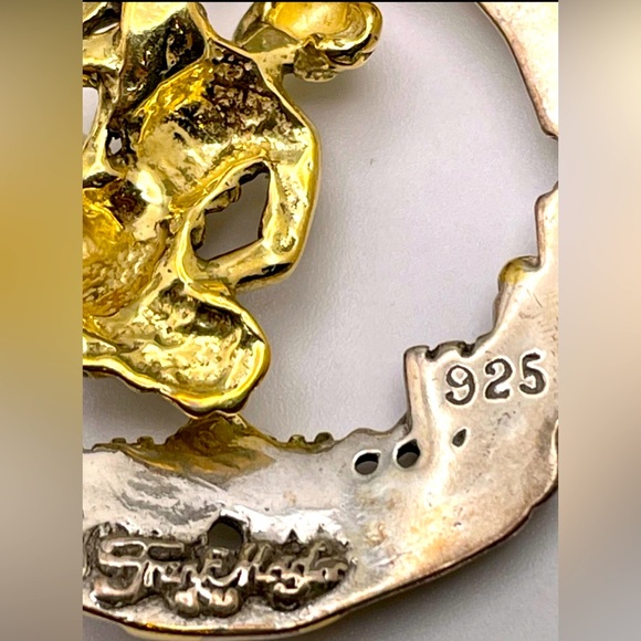 Vintage Frank Meisler Virgo Pendant / Pin Brooch 925 Silver - Picture 6 of 9